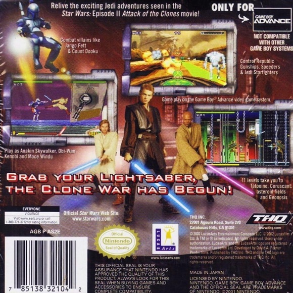 Nintendo Game Boy Advance Star Wars Episode 2: Attack of the Clones - Untested - Picture 2 of 3